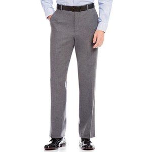 Hart Schaffner Marx Grey Flannel Flat Front Pant
